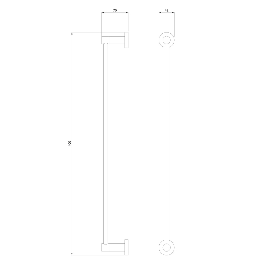 OMNIRES MP60214BL - Zidni držač za ručnike MODERN PROJECT 40 cm mat crna