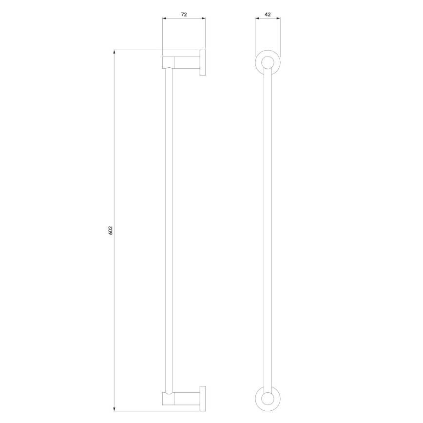 OMNIRES MP60216BL - Zidni držač za ručnike MODERN PROJECT 60 cm mat crna