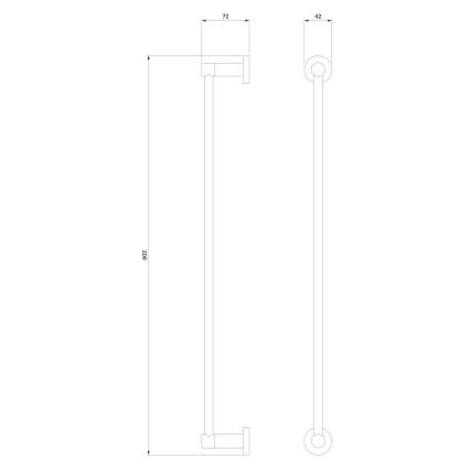 OMNIRES MP60216CR - Zidni držač za ručnike MODERN PROJECT 60 cm sjajni krom