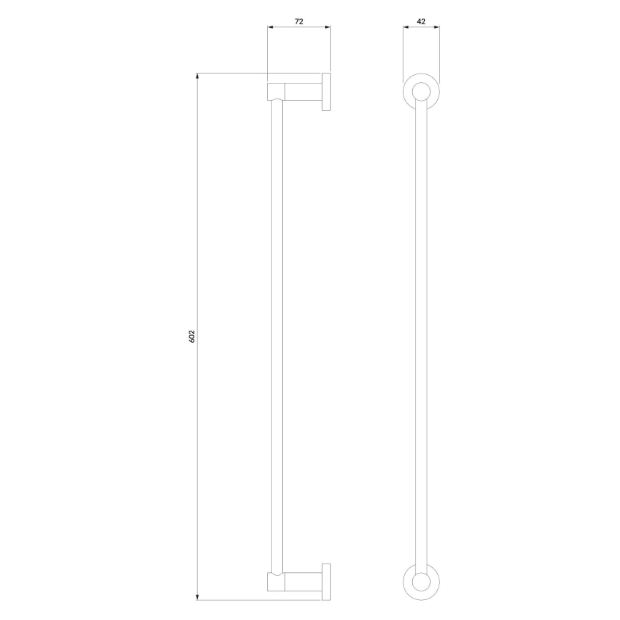 OMNIRES MP60216CR - Zidni držač za ručnike MODERN PROJECT 60 cm sjajni krom