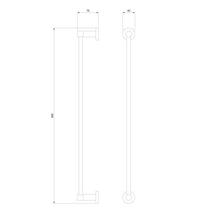 OMNIRES MP60216GR - Zidni držač za ručnike MODERN PROJECT 60 cm grafit