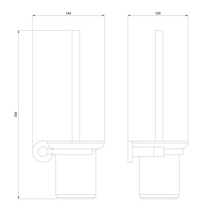 OMNIRES MP60620BL - Zidna četka za WC MODERN PROJECT mat crna