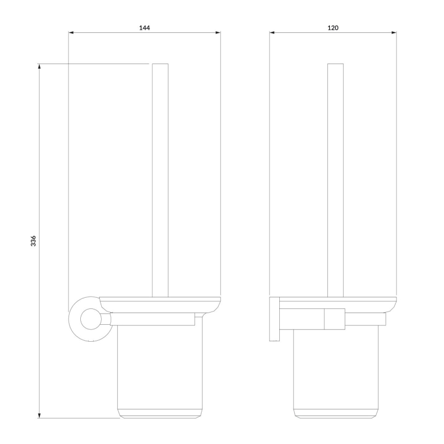 OMNIRES MP60620BL - Zidna četka za WC MODERN PROJECT mat crna