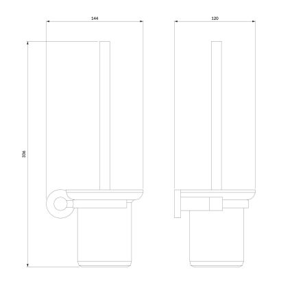 OMNIRES MP60620CR - Zidna četka za WC MODERN PROJECT sjajni krom