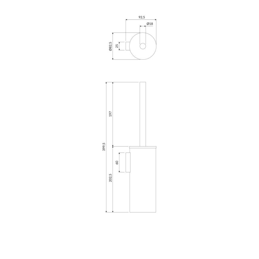 OMNIRES MP60621BL - Zidna četka za WC MODERN PROJECT mat crna