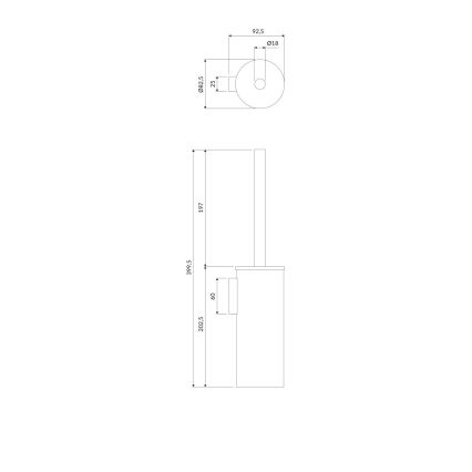 OMNIRES MP60621BL - Zidna WC četka MODERN PROJECT mat crna