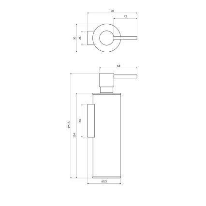OMNIRES MP60721BL - Zidni dozator sapuna MODERN PROJECT 150 ml mat crna