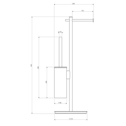 OMNIRES MP60810CR - Stalak za toaletni papir i WC četku MODERN PROJECT sjajni krom