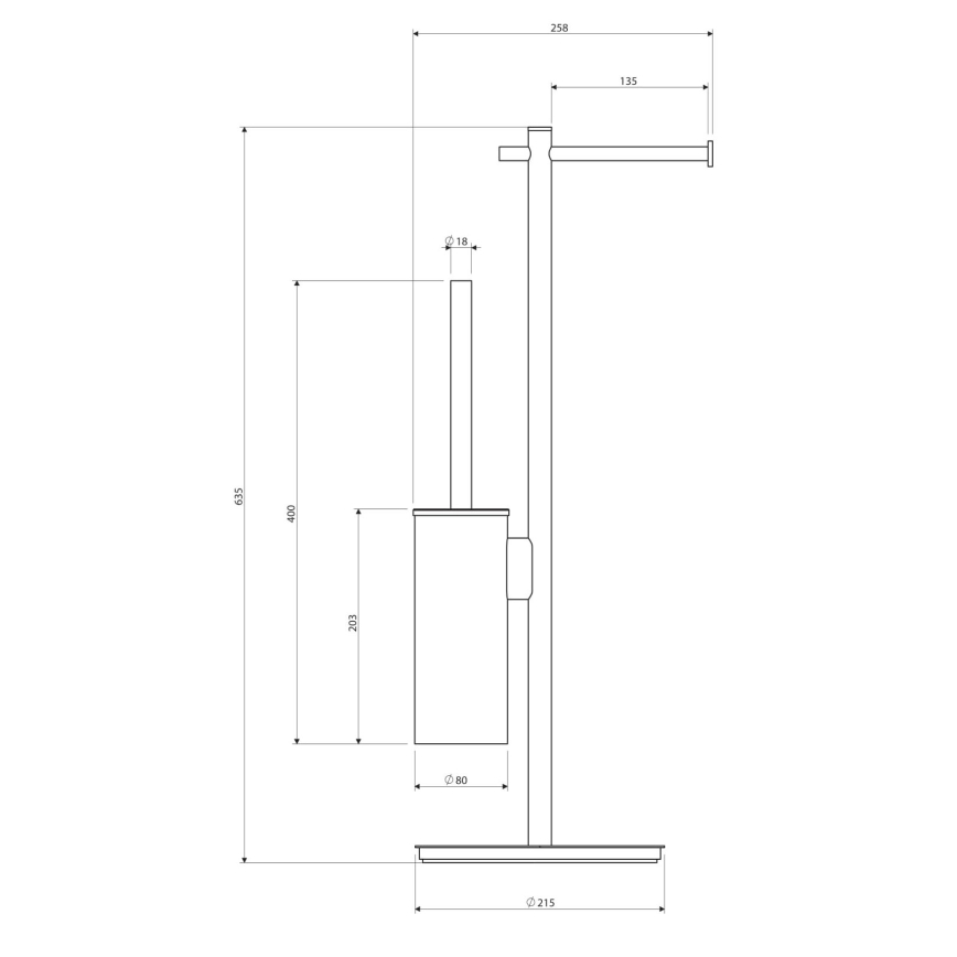OMNIRES MP60810CR - Stalak za toaletni papir i WC četku MODERN PROJECT sjajni krom