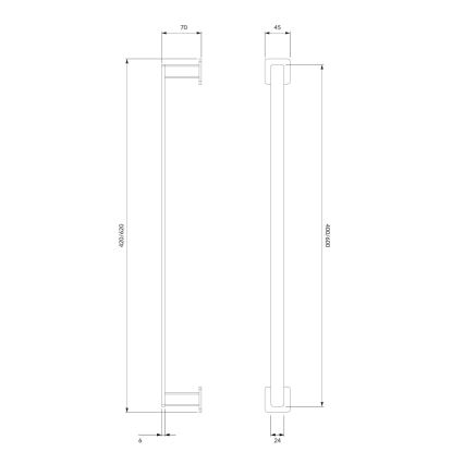 OMNIRES NL80214CR - Zidni držač za ručnike NELSON 42 cm sjajni krom