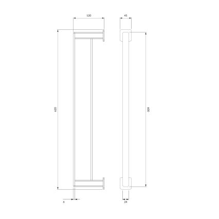 OMNIRES NL80226CR - Zidni držač za ručnike NELSON 62 cm sjajni krom