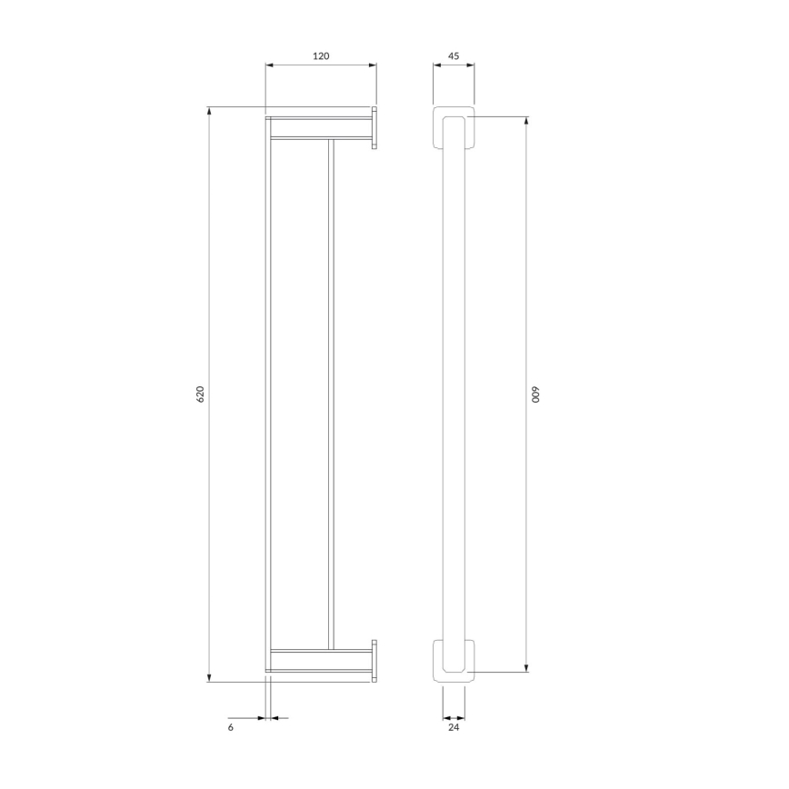 OMNIRES NL80226CR - Zidni držač za ručnike NELSON 62 cm sjajni krom