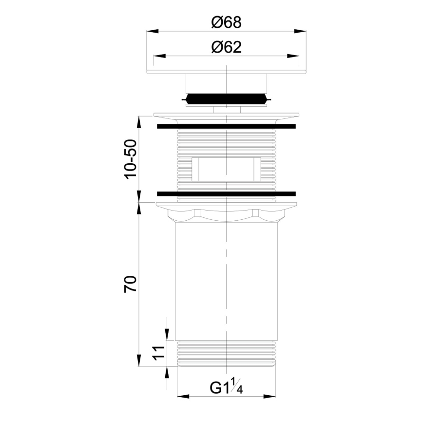 OMNIRES P706CR - Gornji dio sifona za umivaonik CLICK-CLACK pr. 6,8 cm sjajni krom