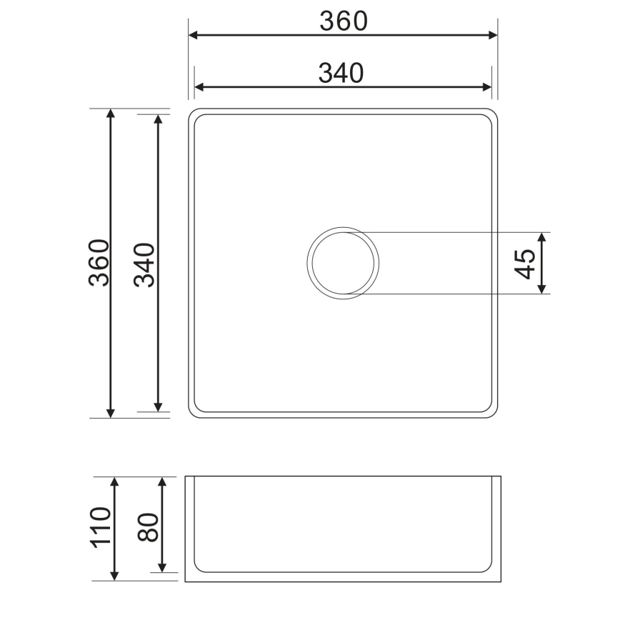 OMNIRES PASADENA360BP - Nadgradni umivaonik PASADENA 36x36 cm keramika/sjajna bijela