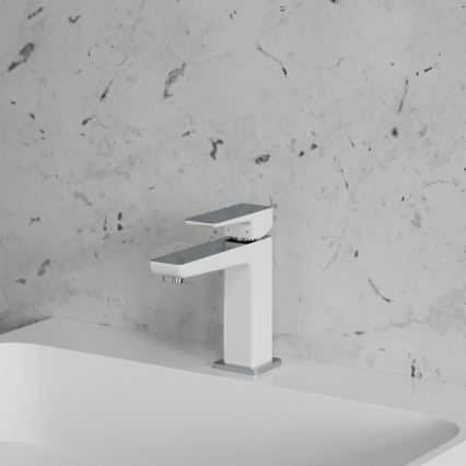 OMNIRES PM7410CRB - Miješalica za umivaonik PARMA 15 cm sjajni krom/bijela