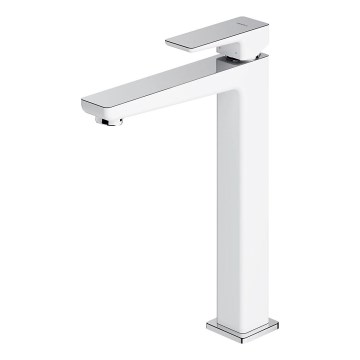 OMNIRES PM7412CRB - Miješalica za umivaonik PARMA 27,3 cm sjajni krom/bijela
