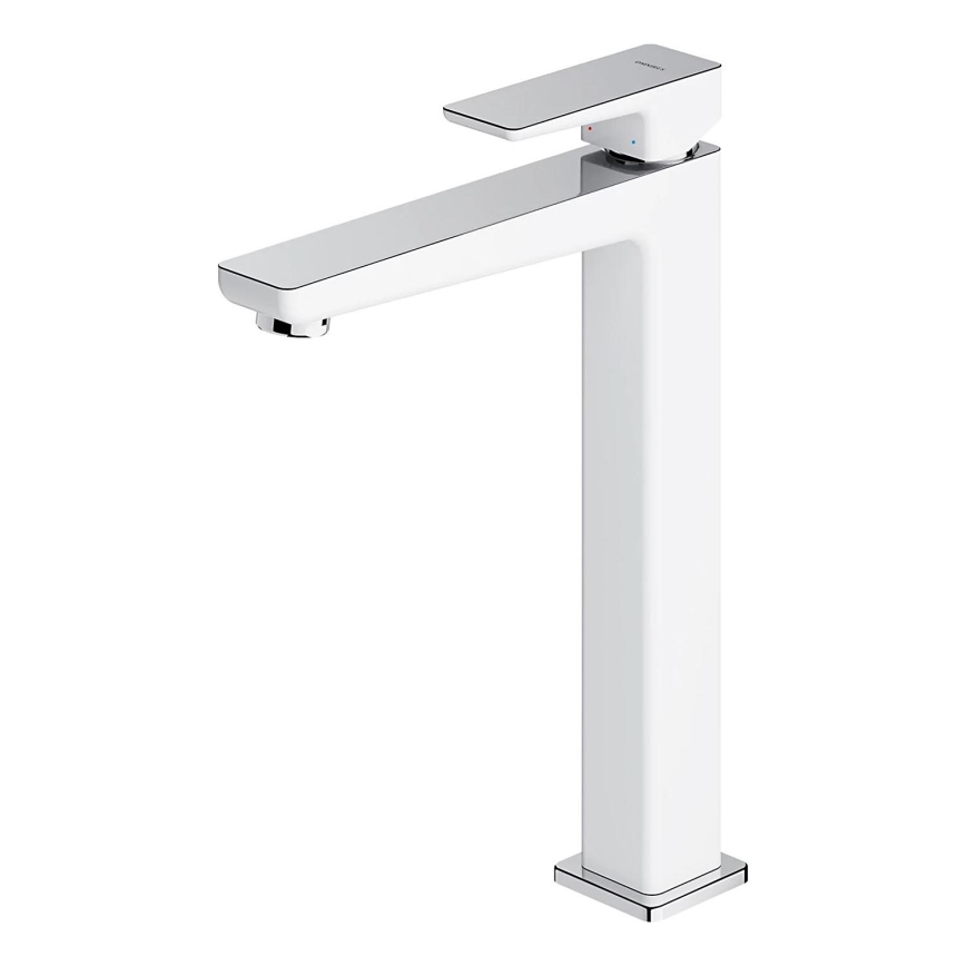 OMNIRES PM7412CRB - Miješalica za umivaonik PARMA 27,3 cm sjajni krom/bijela