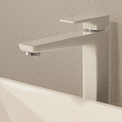 OMNIRES PM7412CRB - Miješalica za umivaonik PARMA 27,3 cm sjajni krom/bijela