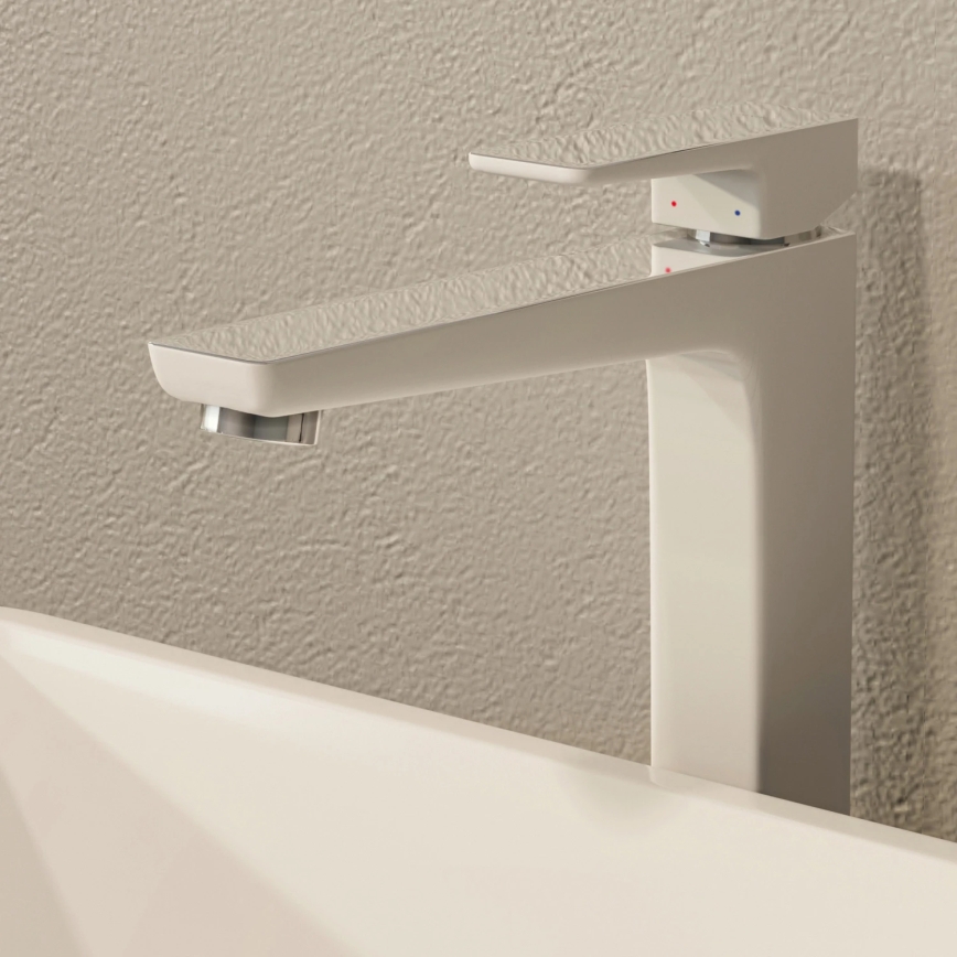 OMNIRES PM7412CRB - Miješalica za umivaonik PARMA 27,3 cm sjajni krom/bijela