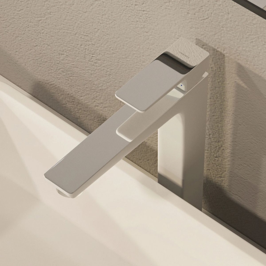 OMNIRES PM7412CRB - Miješalica za umivaonik PARMA 27,3 cm sjajni krom/bijela