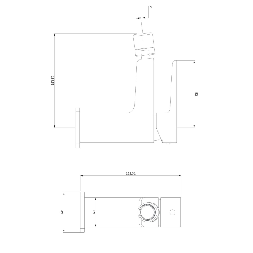 OMNIRES PM7420BL - Miješalica za bide PARMA 12,25 cm mat crna