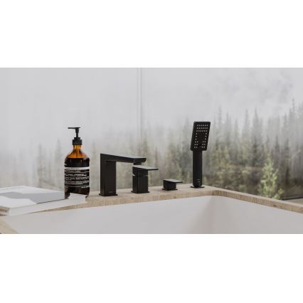 OMNIRES PM7432BL - Miješalica za kadu s 4 otvora PARMA mat crna