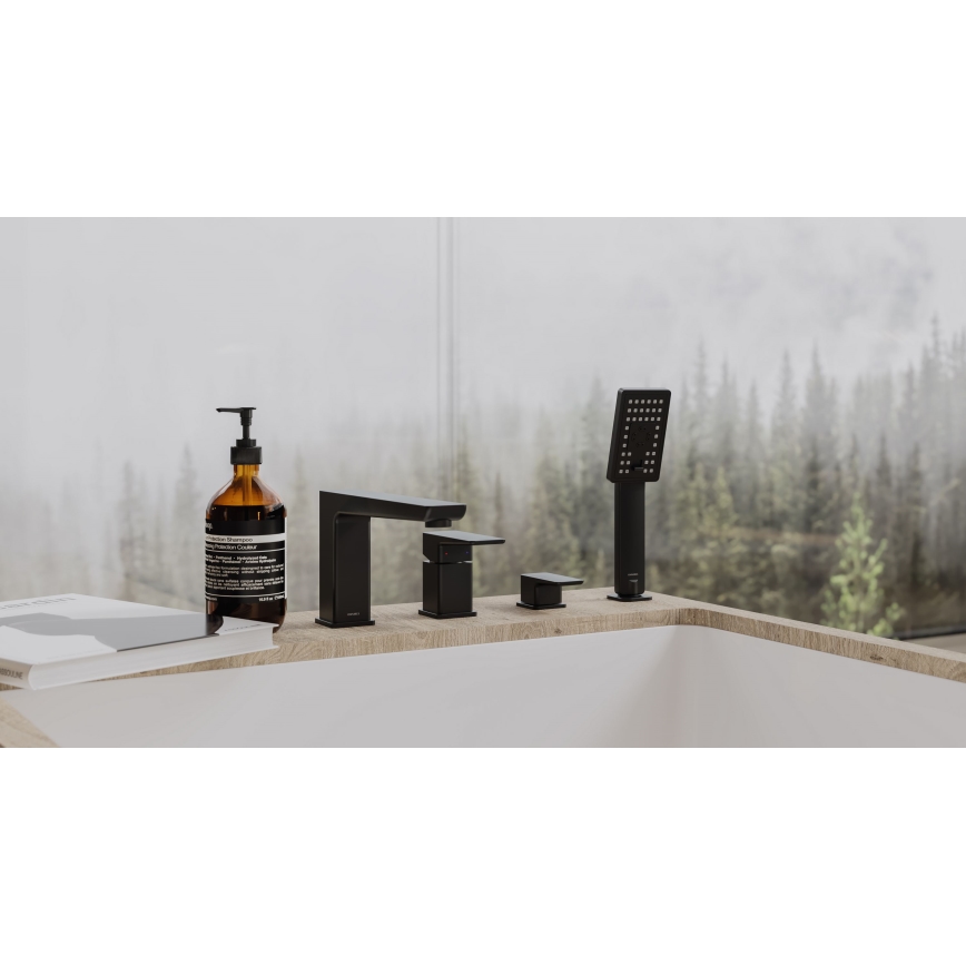OMNIRES PM7432BL - Miješalica za kadu s 4 otvora PARMA mat crna