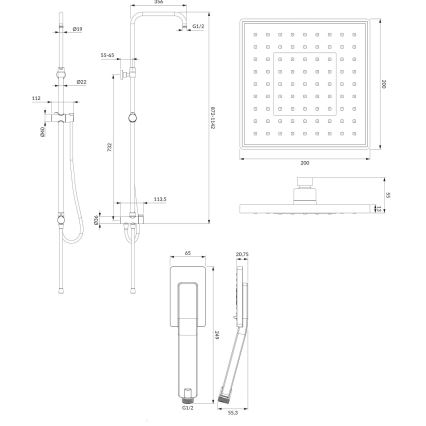 OMNIRES SYSJIMJIMBL - Tuš set JIMJIM mat crna