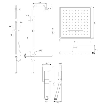 OMNIRES SYSJIMJIMCR - Tuš set JIMJIM sjajni krom