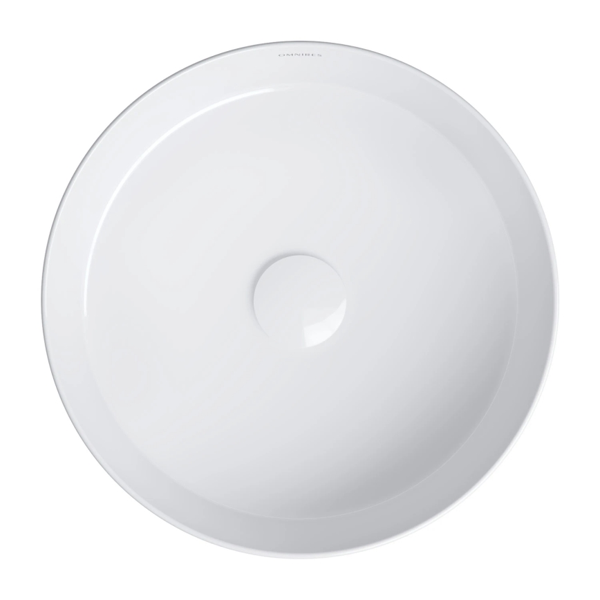 OMNIRES TULSA355BP - Nadgradni umivaonik TULSA Ø 36 cm keramika/sjajna bijela