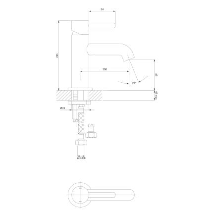 OMNIRES Y1210CR - Slavina za umivaonik Y 14,2 cm sjajni krom