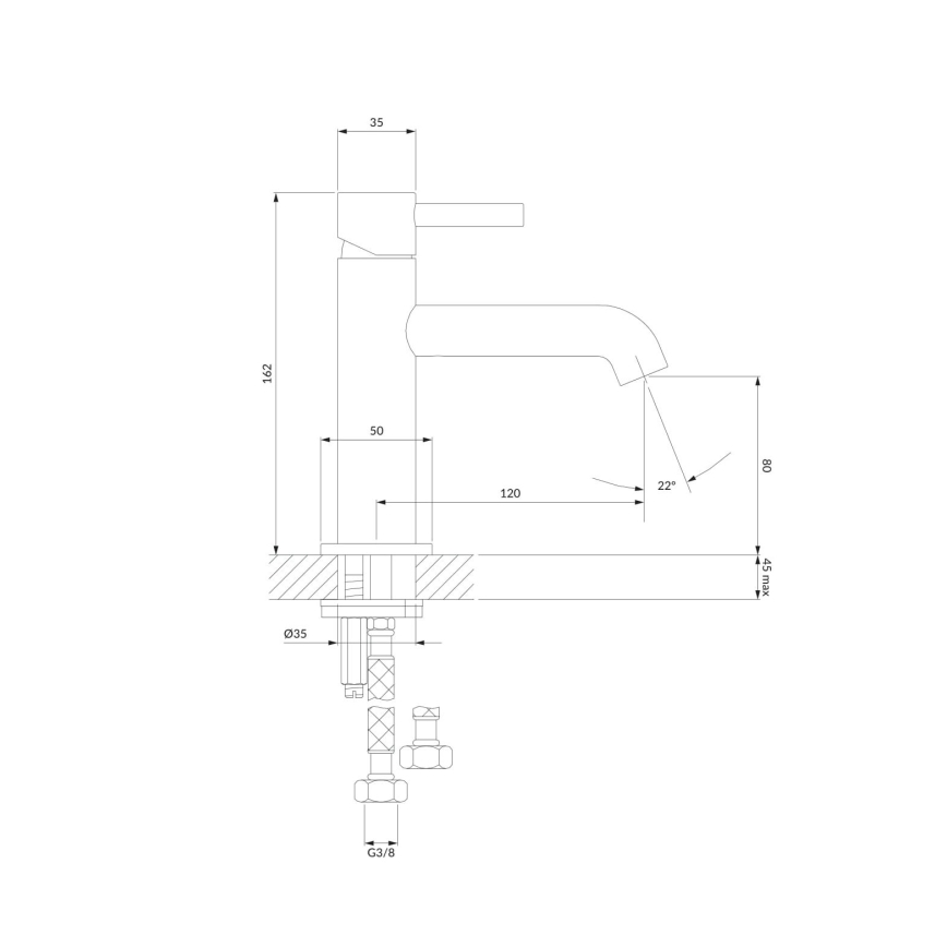 OMNIRES Y1210NCR - Miješalica za umivaonik Y 16,2 cm sjajni krom