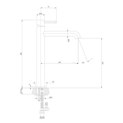 OMNIRES Y1212CR - Slavina za umivaonik Y 30,8 cm sjajni krom