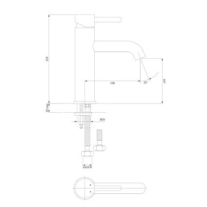 OMNIRES Y1213MAXCR - Miješalica za umivaonik Y 21 cm sjajni krom