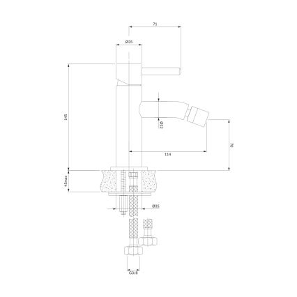 OMNIRES Y1220CR - Miješalica za bide Y 14,5 cm sjajni krom