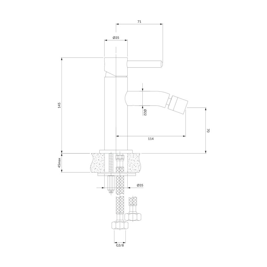 OMNIRES Y1220CR - Miješalica za bide Y 14,5 cm sjajni krom