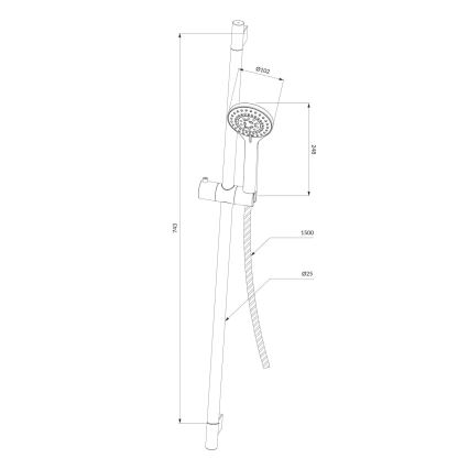 OMNIRES YOSEMITE-SCR - Tuš set YOSEMITE sjajni krom
