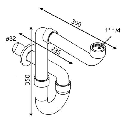 Omp tea - sifon za umivaonik, sjajni krom