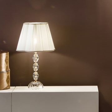 Ondaluce - Kristalna stolna lampa BRIGIDA 1xE27/15W/230V kremasta/prozirna