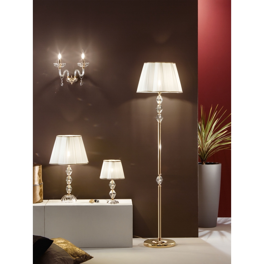 Ondaluce - Kristalna stolna lampa BRIGIDA 1xE27/15W/230V kremasta/prozirna