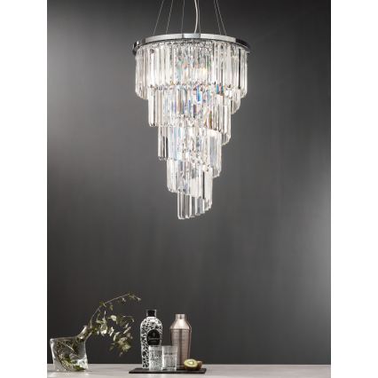 Ondaluce - Kristalni luster na sajli ALEXANDER 10xE14/10W/230V promjer 50 cm sjajni krom