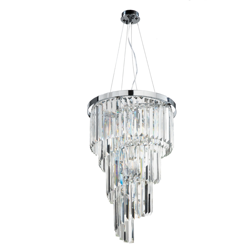 Ondaluce - Kristalni luster na sajli ALEXANDER 7xE14/10W/230V Ø 40 cm sjajni krom
