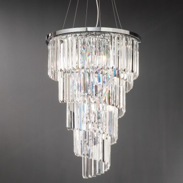 Ondaluce - Krištalni luster na sajli ALEXANDER 7xE14/10W/230V Ø 50 cm sjajni krom