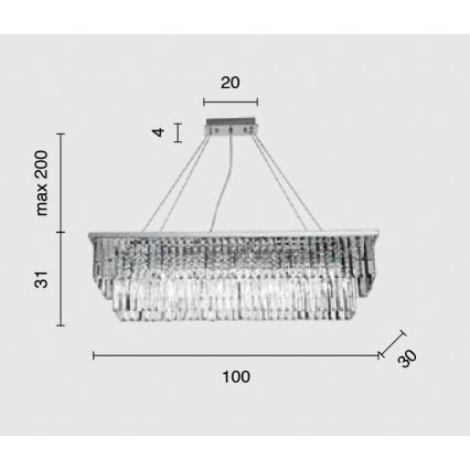 Ondaluce - Kristalni luster na sajli DAIQUIRI 8xE14/10W/230V sjajni krom