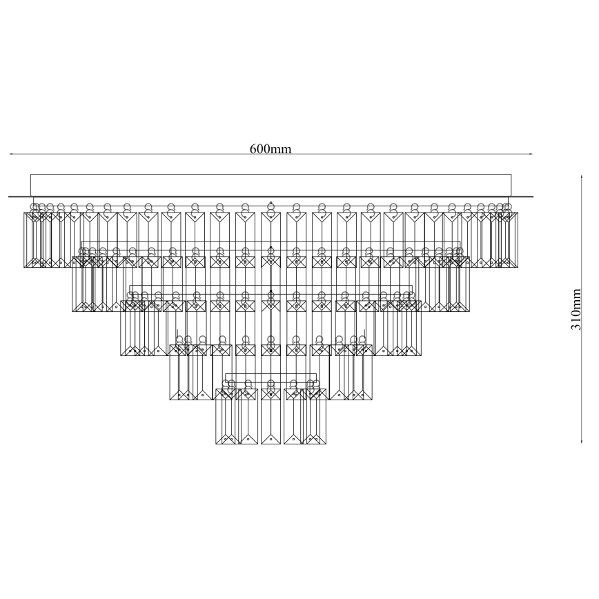 Ondaluce - Kristalni stropni luster CASTLE 12xG9/7W/230V Ø 60 cm sjajni krom