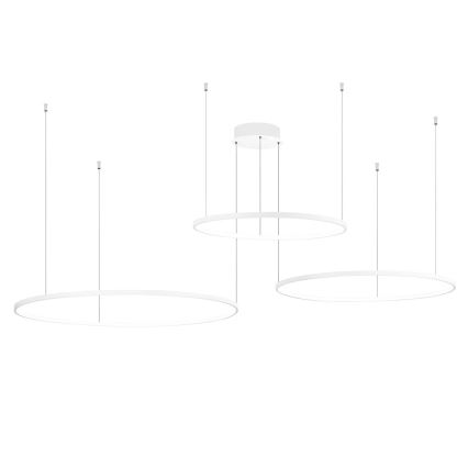 Ondaluce - LED luster na sajli SOEL s mogućnošću prigušivanja LED/28W/230V + LED/38W + LED/47W 3000/4000K promjer 100/80/60 cm bijela