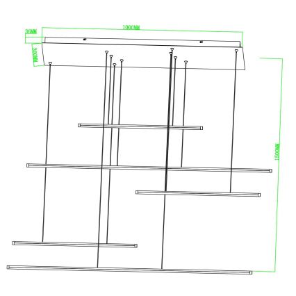 Ondaluce - LED luster na sajli s mogućnošću prigušivanja GENIUS LED/72W/230V crna