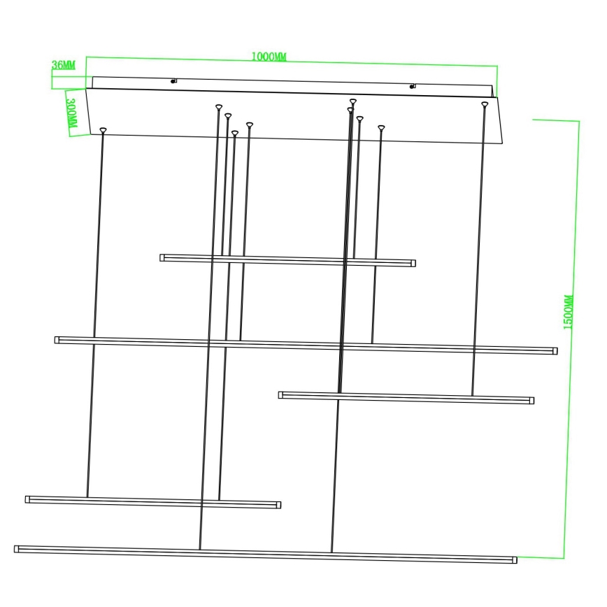 Ondaluce - LED luster na sajli s mogućnošću prigušivanja GENIUS LED/72W/230V crna