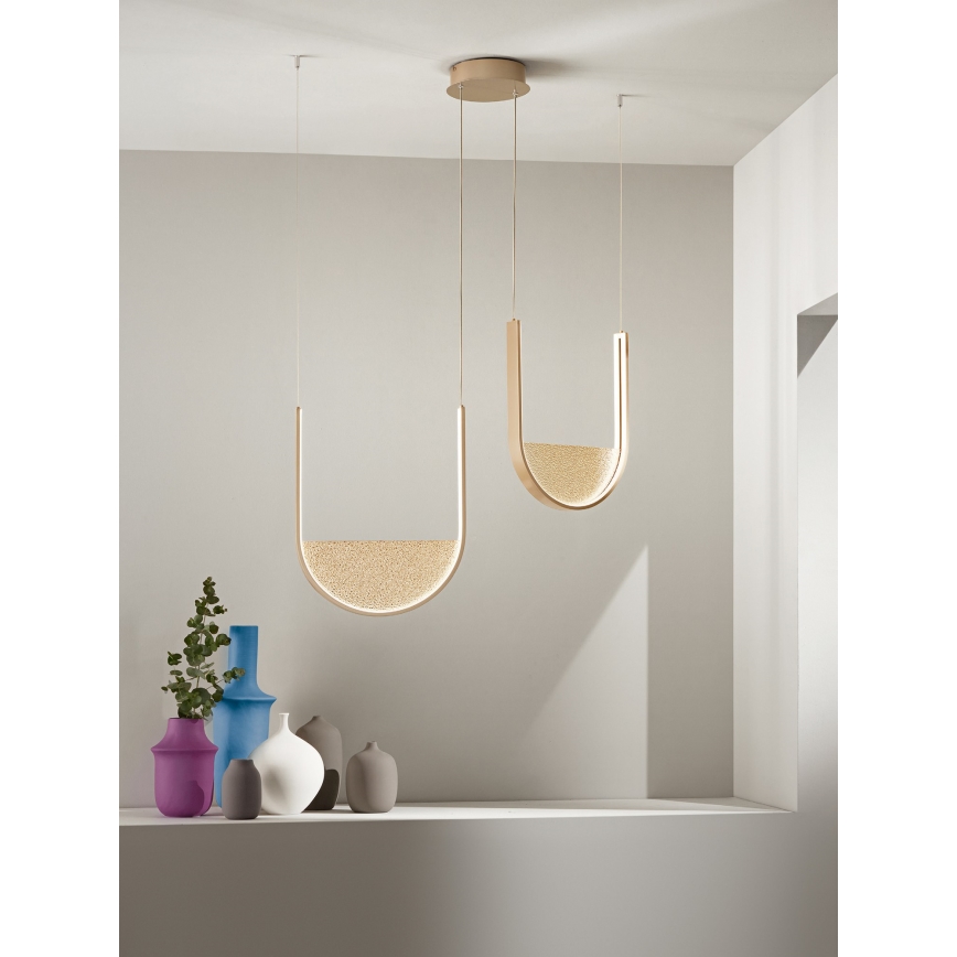 Ondaluce - LED luster na sajli s mogućnošću prigušivanja LOTUS LED/55W/230V zlatni