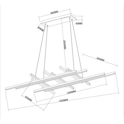 Ondaluce - LED luster na sajli s mogućnošću prigušivanja MOVIDA LED/114W/230V zlatni